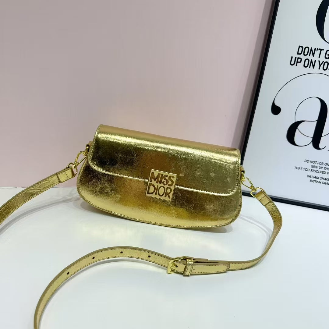 MD Flap Bag Gold Tone Hardware