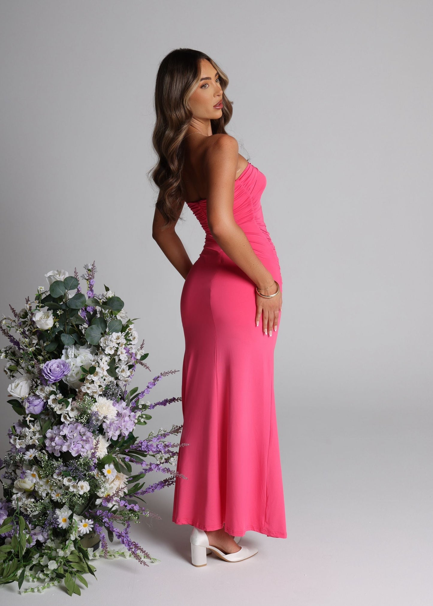 High Attraction Ruffle Maxi Dress - Pink