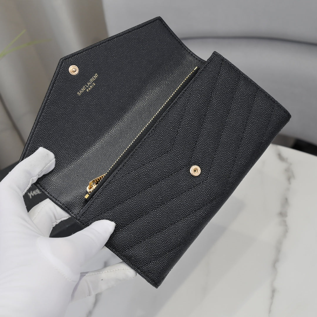Cassandre Metalasse Large Flap Wallet Gold-Tone Hardware