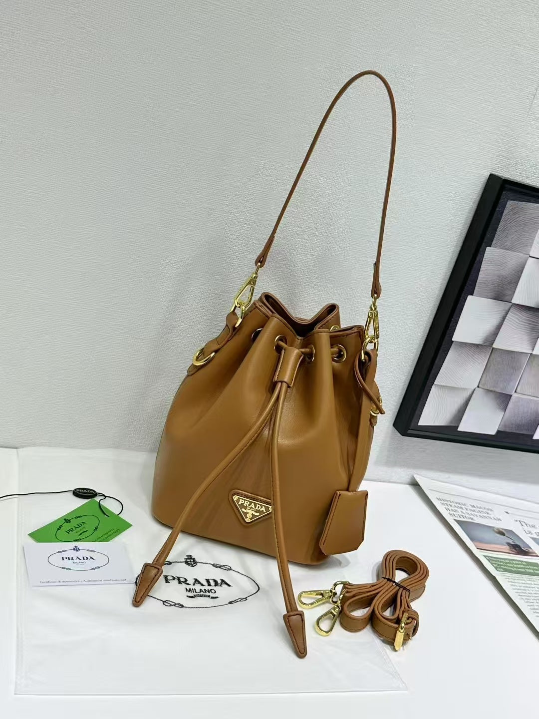 P Canva Bucket Bag