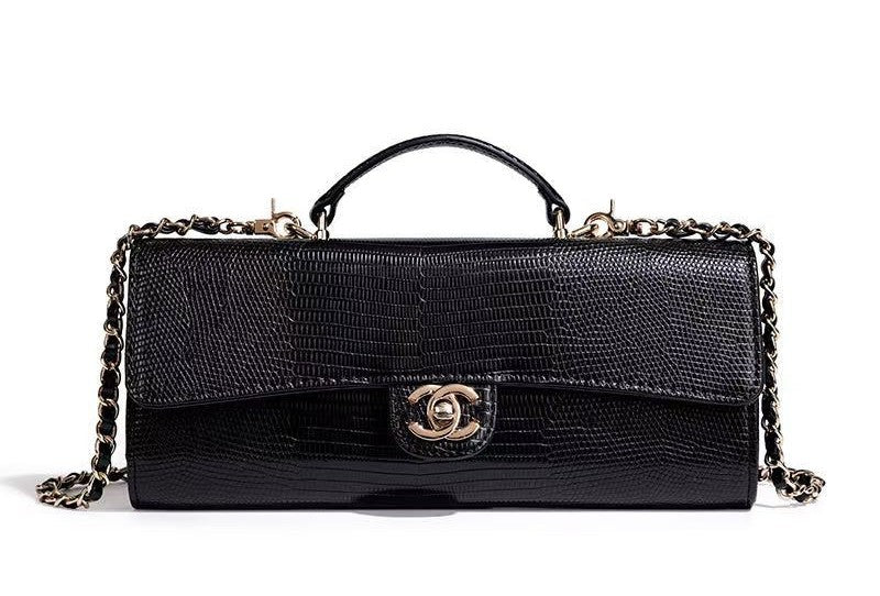 Long Top Handle Clutch With Chain