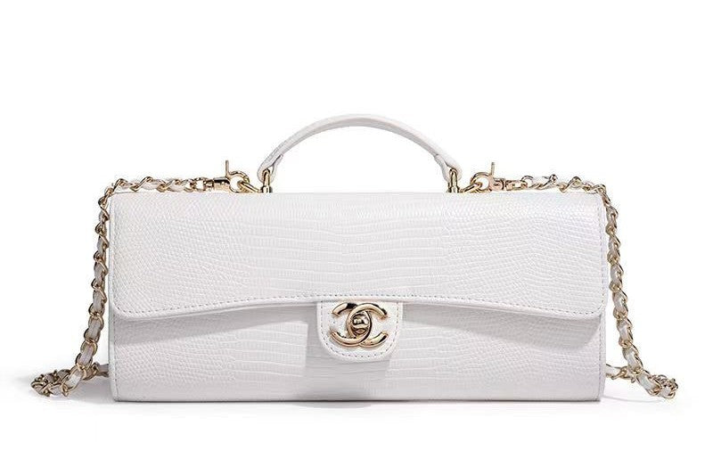 Long Top Handle Clutch With Chain