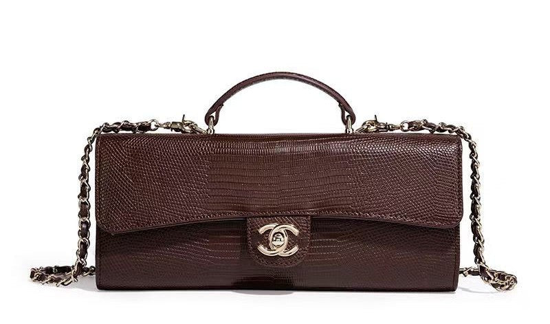 Long Top Handle Clutch With Chain