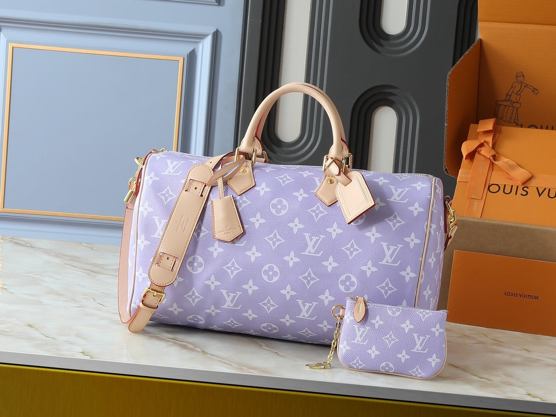 Speedy P9 Bandouliere Pastel Purple Handbag