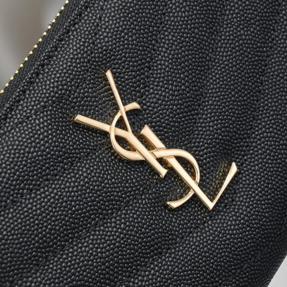 Large Zip-Around Wallet With Gold-Tone Hardware