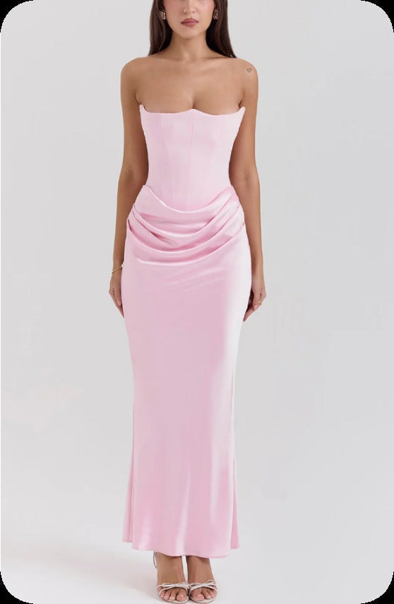 Off-shoulder Slimming Fishbone Skinny Silk Casual Women