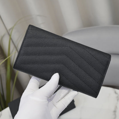 Cassandre Metalasse Large Flap Wallet Black Hardware