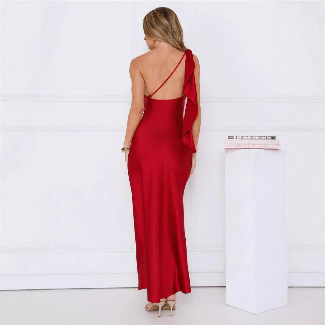 Women's Solid Color Strapless Dress