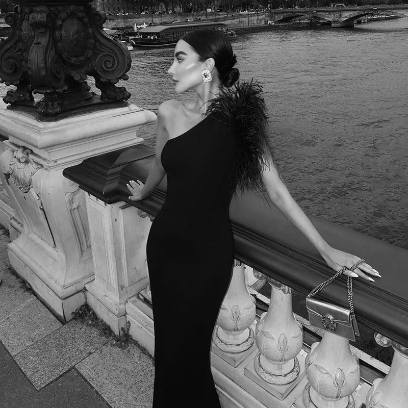 Marina Off-shoulder Furry Dress