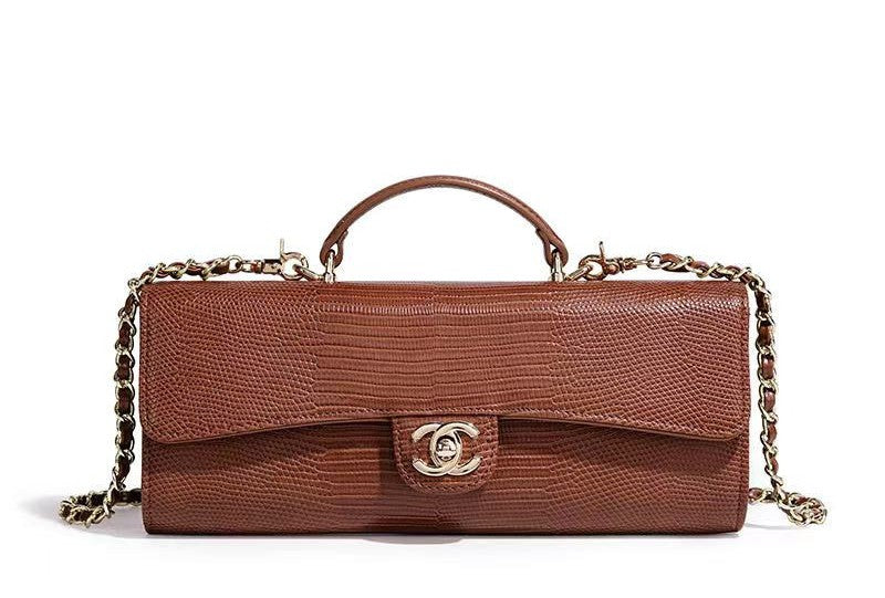 Long Top Handle Clutch With Chain