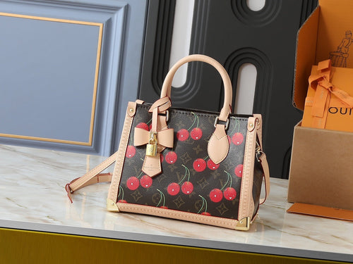 TM Cherry Monogram Hansbag