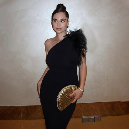 Marina Off-shoulder Furry Dress