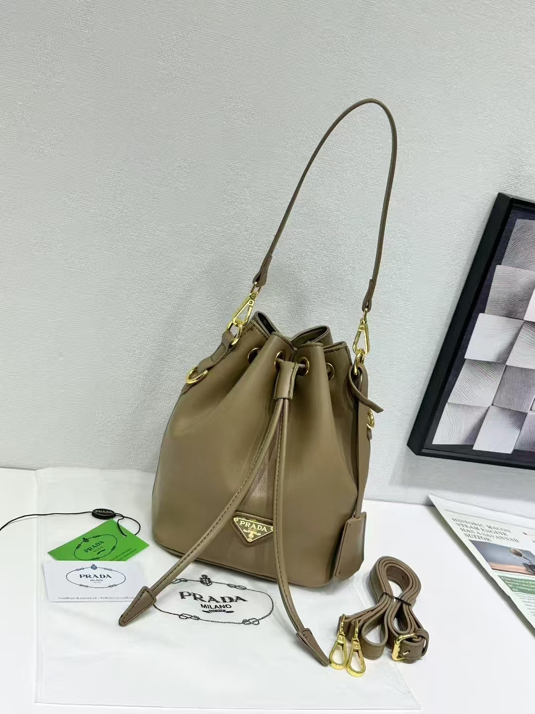 P Canva Bucket Bag