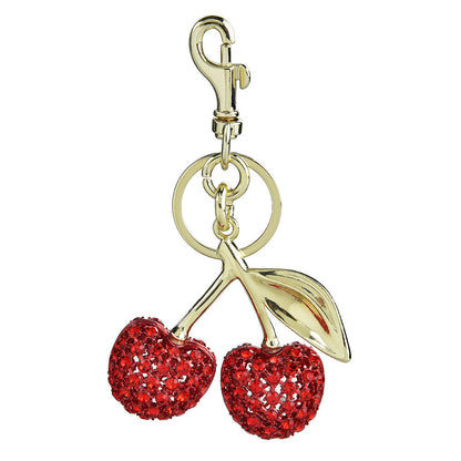 Full Diamond Cherry Bag Keychain Pendant