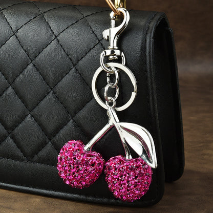 Full Diamond Cherry Bag Keychain Pendant