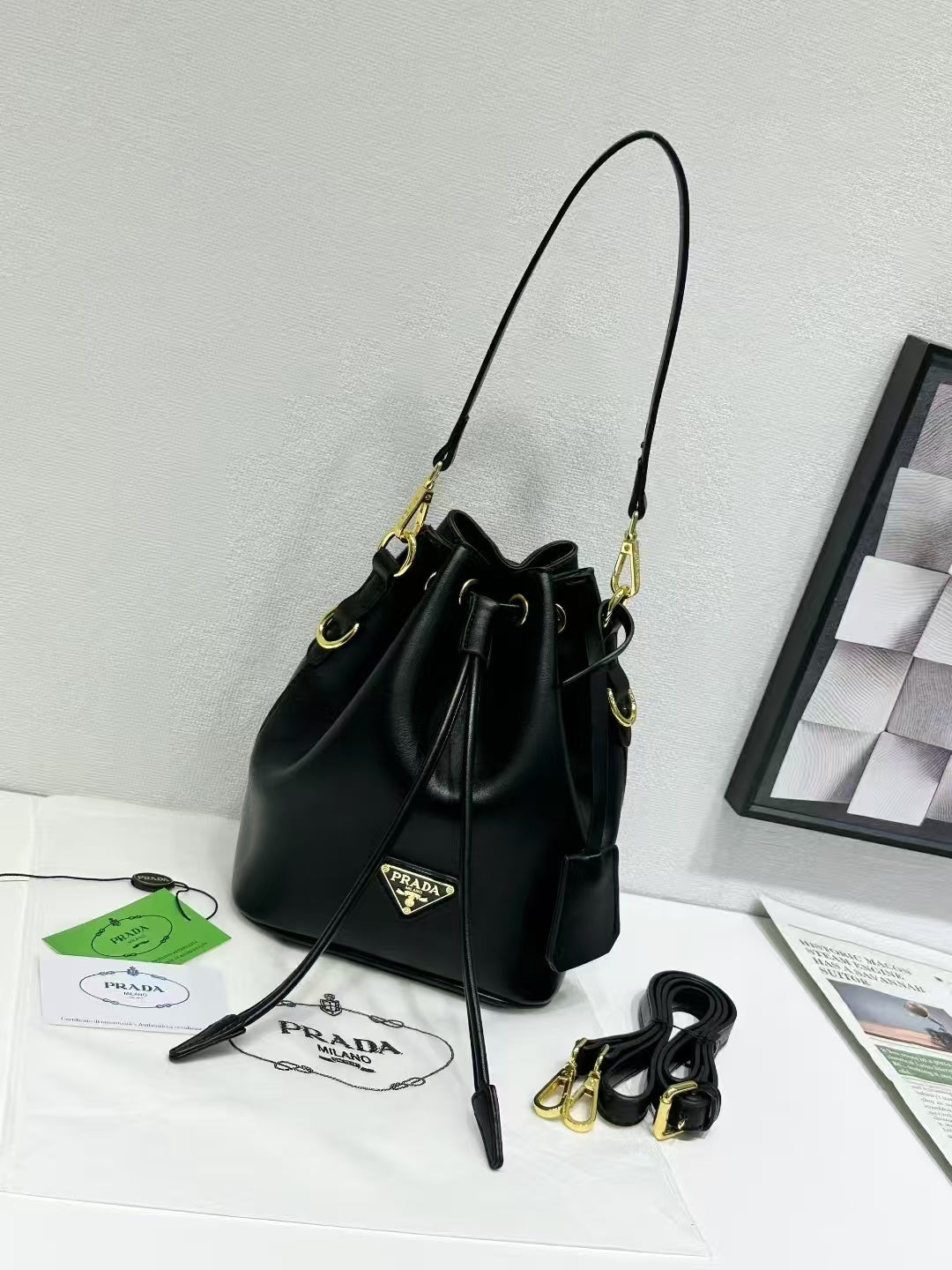 P Canva Bucket Bag