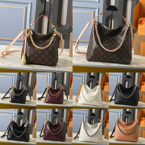Chain Accent Hobo Shoulder Bag