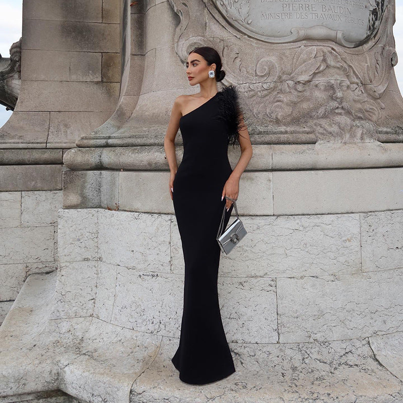 Marina Off-shoulder Furry Dress