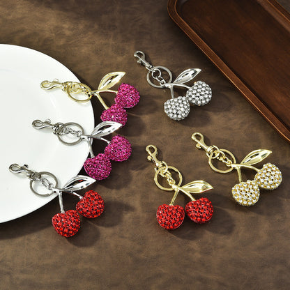 Full Diamond Cherry Bag Keychain Pendant