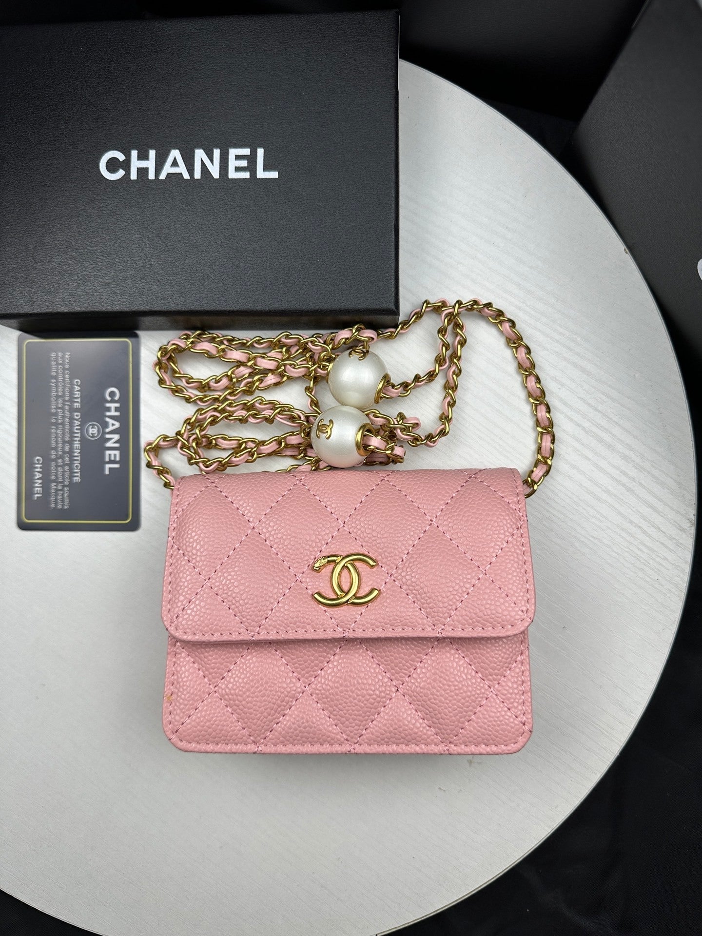 Pearl Crush Mini Flap Bag