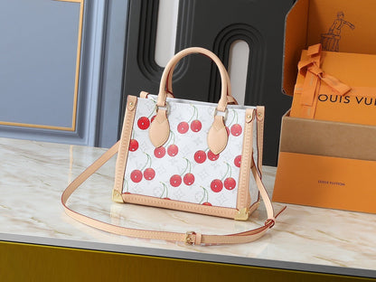 TM Cherry Monogram Hansbag