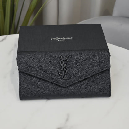 Cassandre Metalasse Large Flap Wallet Black Hardware