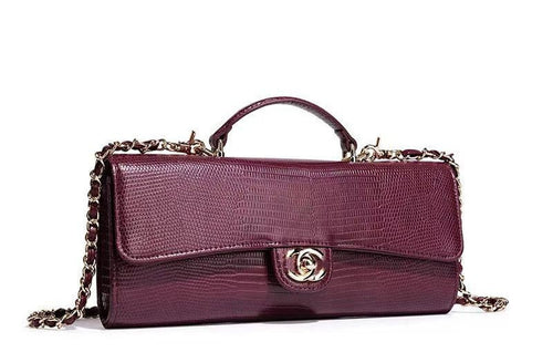 Long Top Handle Clutch With Chain
