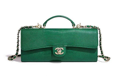 Long Top Handle Clutch With Chain